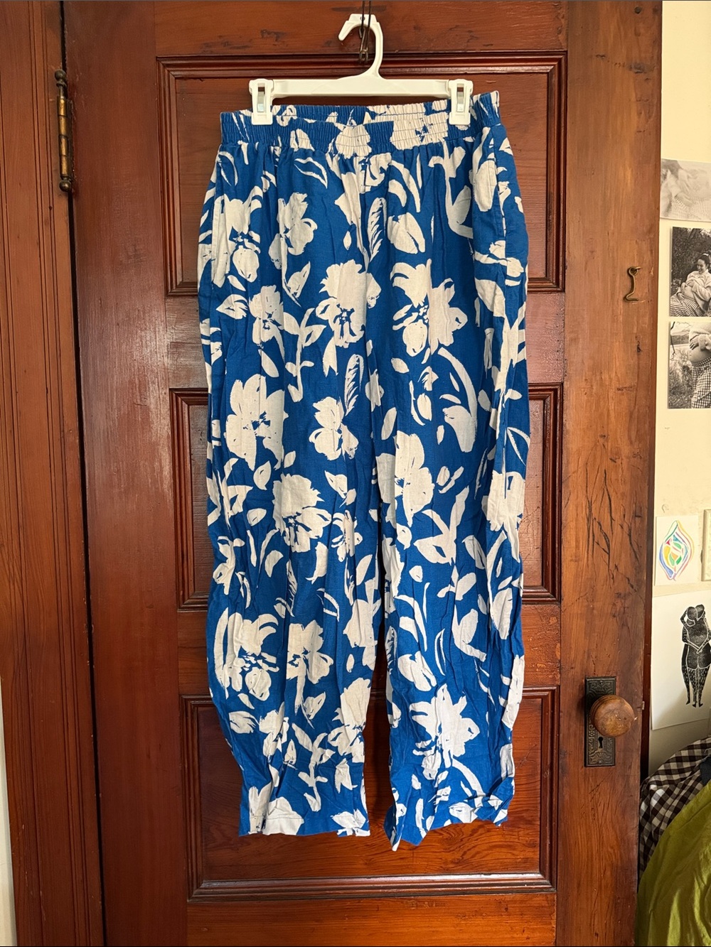 Lucy & Yak floral cotton linen wide leg pants
